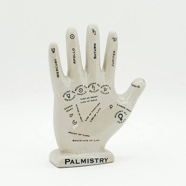 Minster 12 Inches Palmistry Hand Ornament - L6 x W15 x H30 cm in White - Size: 1 Pack