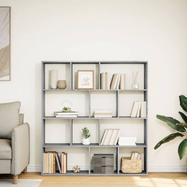 Berkfield Home Classic Book Cabinet Grey Sonoma 132x29x141.5 cm Engineered Wood - image 1