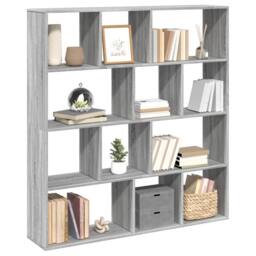 Berkfield Home Classic Book Cabinet Grey Sonoma 132x29x141.5 cm Engineered Wood - thumbnail 4