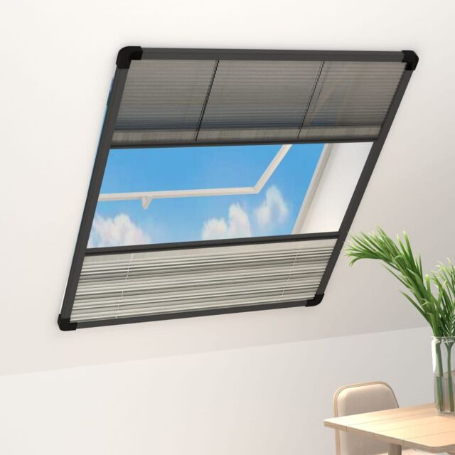 Berkfield Home Plisse Insect Screen for Windows Aluminium 80x100cm with Shade in Black - Size: 80x100 cm - image 1