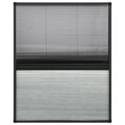 Berkfield Home Plisse Insect Screen for Windows Aluminium 80x100cm with Shade in Black - Size: 80x100 cm - thumbnail 3