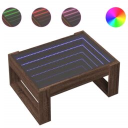 Berkfield Home Coffee Table with Infinity LED Brown Oak 70x53x30 cm - Size: 70 x 53 x 30 cm - thumbnail 2