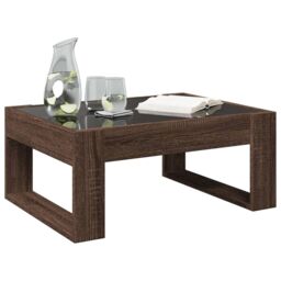Berkfield Home Coffee Table with Infinity LED Brown Oak 70x53x30 cm - Size: 70 x 53 x 30 cm - thumbnail 5