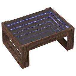 Berkfield Home Coffee Table with Infinity LED Brown Oak 70x53x30 cm - Size: 70 x 53 x 30 cm - thumbnail 3