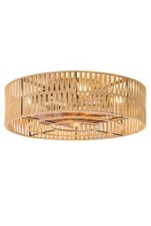 Living and Home Rattan Ceiling Fan Light with Remote Control in Light Brown - thumbnail 3