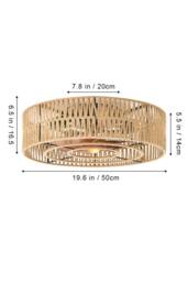 Living and Home Rattan Ceiling Fan Light with Remote Control in Light Brown - thumbnail 2