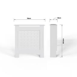 FWStyle Geometric Pattern Small White Radiator Cover (H) 82.3 (W) 78 (D) 19cm - thumbnail 5