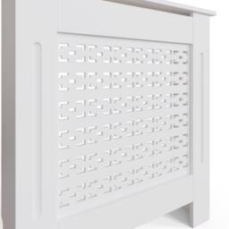 FWStyle Geometric Pattern Small White Radiator Cover (H) 82.3 (W) 78 (D) 19cm - thumbnail 4