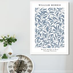 ARTZE William Morris Willow in Blue Art Print / White Frame / SIZE: A2 in Mid Blue - Size: A4 - thumbnail 1