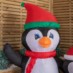 Samuel Alexander 1.5m Inflatable LED Lit Penguin Family Indoor Outdoor Christmas Decoration with 12 Warm White LEDs - thumbnail 5