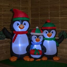 Samuel Alexander 1.5m Inflatable LED Lit Penguin Family Indoor Outdoor Christmas Decoration with 12 Warm White LEDs - thumbnail 2