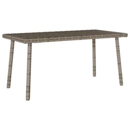 Berkfield Home Garden Coffee Table Rectangular Grey 80x40x37 cm Poly Rattan - Size: 80 x 40 x 37 cm - thumbnail 1