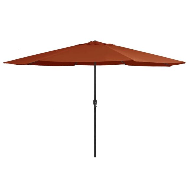 Berkfield Home Garden Parasol with Metal Pole 390 cm Terracotta in Brown - image 1