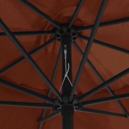 Berkfield Home Garden Parasol with Metal Pole 390 cm Terracotta in Brown - thumbnail 5