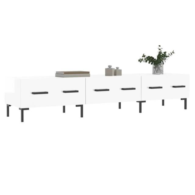 Berkfield Home TV Cabinet High Gloss White 150x36x30 cm Engineered Wood - Size: 150 x 36 x 30 cm - image 1