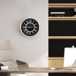 Costway 17.5 Inch Silent Wall Clock Non-Ticking Large Decorative Modern Wall Clock in Black - thumbnail 5