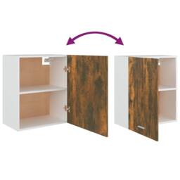 Berkfield Home Hanging Cabinet Smoked Oak 50x31x60 cm Engineered Wood in Brown - Size: 50 x 31 x 60 cm - thumbnail 7
