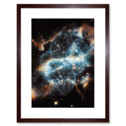 Artery8 Wall Art Print Hubble Space Astronomy Planetary Nebula NGC 5189 Glowing Blue Gas Clouds & Gold Cometary Knots Around Dying Star Artwork - thumbnail 1