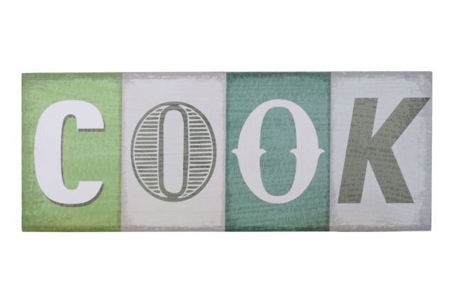 "Orsina Cook Wall Plaque, Rustic Wooden Sign With Bold “Cook"" Lettering, Natural Finish Adds Charm To Kitchen" - image 1