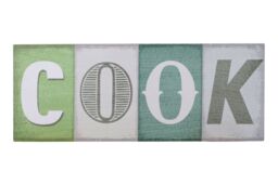 "Orsina Cook Wall Plaque, Rustic Wooden Sign With Bold “Cook"" Lettering, Natural Finish Adds Charm To Kitchen" - thumbnail 1