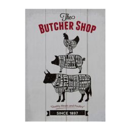 Orsina Butcher Shop Wall Plaque Home Wall Décor in Grey - thumbnail 2