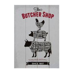 Orsina Butcher Shop Wall Plaque Home Wall Décor in Grey - thumbnail 1