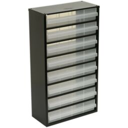 Loops 305 x 155 x 555mm 8 Drawer Parts Cabinet - BLACK - Wall Mounted / Standing Box - thumbnail 4