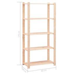 Berkfield Home 5-Tier Storage Racks 3 pcs 80x38x170 cm Solid Pinewood 250 kg in Beige - Size: 80 x 38 x 170 cm - thumbnail 8