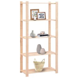 Berkfield Home 5-Tier Storage Racks 3 pcs 80x38x170 cm Solid Pinewood 250 kg in Beige - Size: 80 x 38 x 170 cm - thumbnail 2