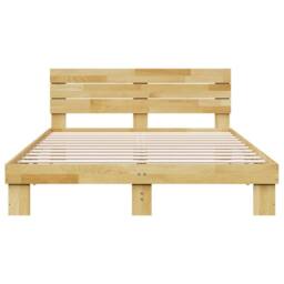 Berkfield Home Bed Frame with Headboard without Mattress 160x200 cm Solid Wood Oak in Light Tan - thumbnail 6
