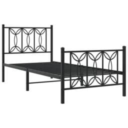 Berkfield Home Metal Bed Frame without Mattress with Footboard Black 80x200cm - Size: 80x200 cm - thumbnail 3