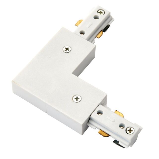 Loops Commercial Track Light L Corner Connector - 107mm x 107mm - White ABS Rail System - image 1