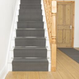 runrug Light Grey Plain Stair Carpet Runner - Size: 70 cm x 630 cm - thumbnail 1