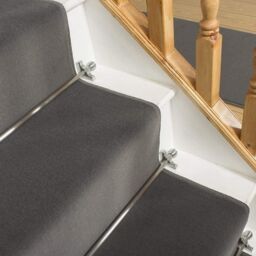 runrug Light Grey Plain Stair Carpet Runner - Size: 70 cm x 630 cm - thumbnail 4