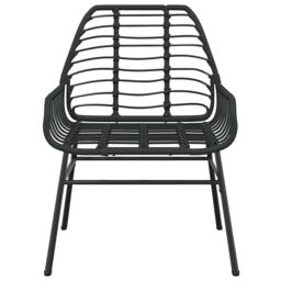 Berkfield Home 5 Piece Garden Dining Set Black Poly Rattan Glass - thumbnail 6