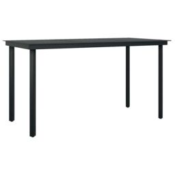 Berkfield Home 5 Piece Garden Dining Set Black Poly Rattan Glass - thumbnail 5