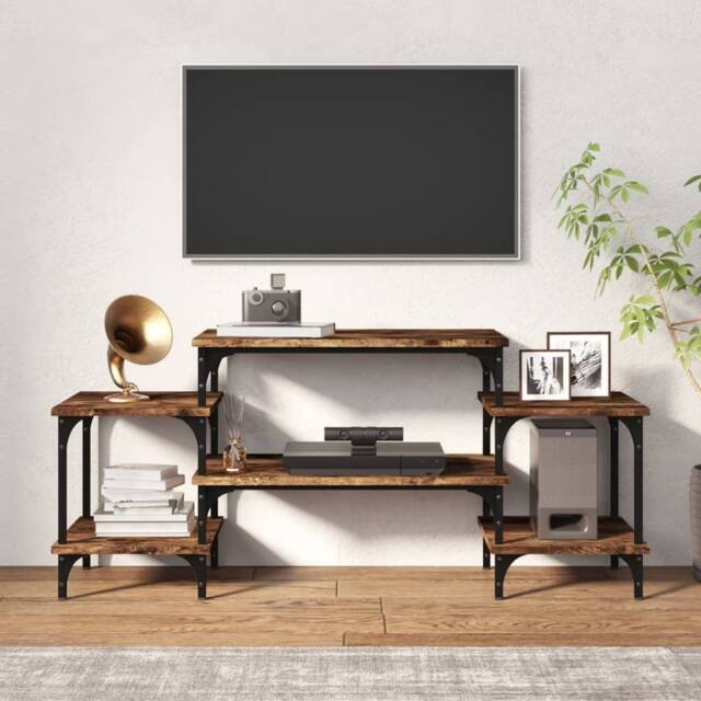 Berkfield Home TV Cabinet Smoked Oak 117x35x52 cm Engineered Wood in Brown - Size: 117 x 35 x 52 cm - image 1