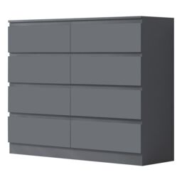 FWStyle 8 Drawer Dark Grey Chest Of Drawers Matt Finish - thumbnail 1