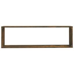 Berkfield Home Wall Cube Shelves 2 pcs Smoked Oak 100x15x30 cm Engineered Wood in Brown - Size: 100 x 15 x 30 cm - thumbnail 6