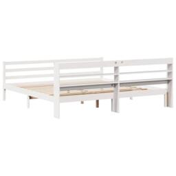 Berkfield Home Beautiful Bed Frame with Headboard without Mattress White 180x200 - Size: Super King - thumbnail 6