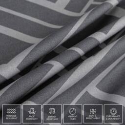 Grace Luxury Double Duvet Cover Set with Matching Pillowcases in Charcoal - Size: Single - thumbnail 6