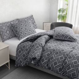 Grace Luxury Double Duvet Cover Set with Matching Pillowcases in Charcoal - Size: Single - thumbnail 3
