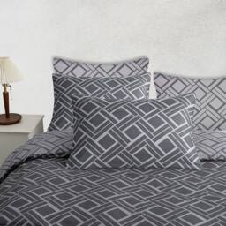 Grace Luxury Double Duvet Cover Set with Matching Pillowcases in Charcoal - Size: Single - thumbnail 5