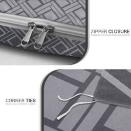 Grace Luxury Double Duvet Cover Set with Matching Pillowcases in Charcoal - Size: Single - thumbnail 7