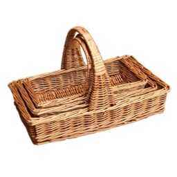 Red Hamper Wicker Set of 3 Cheshire Small Garden Trugs in Brown - thumbnail 1