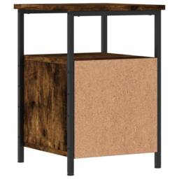 Berkfield Home Bedside Cabinet Smoked Oak 34x35.5x50 cm Engineered Wood in Brown - thumbnail 8