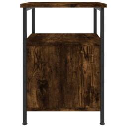 Berkfield Home Bedside Cabinet Smoked Oak 34x35.5x50 cm Engineered Wood in Brown - thumbnail 7