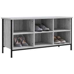 Berkfield Home Shoe Cabinet Grey Sonoma 100x35x50 cm Engineered Wood - Size: 100 x 35 x 50 cm - thumbnail 4