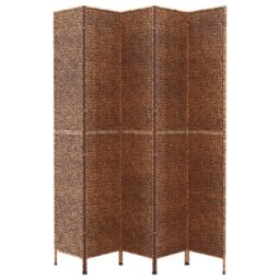 Berkfield Home Room Divider 5-Panel Brown 205x180 cm Water Hyacinth - thumbnail 4