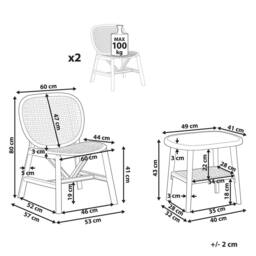 Wyld and Coco Off-White Bistro Set - 2 Low Chairs and Table in White - thumbnail 4